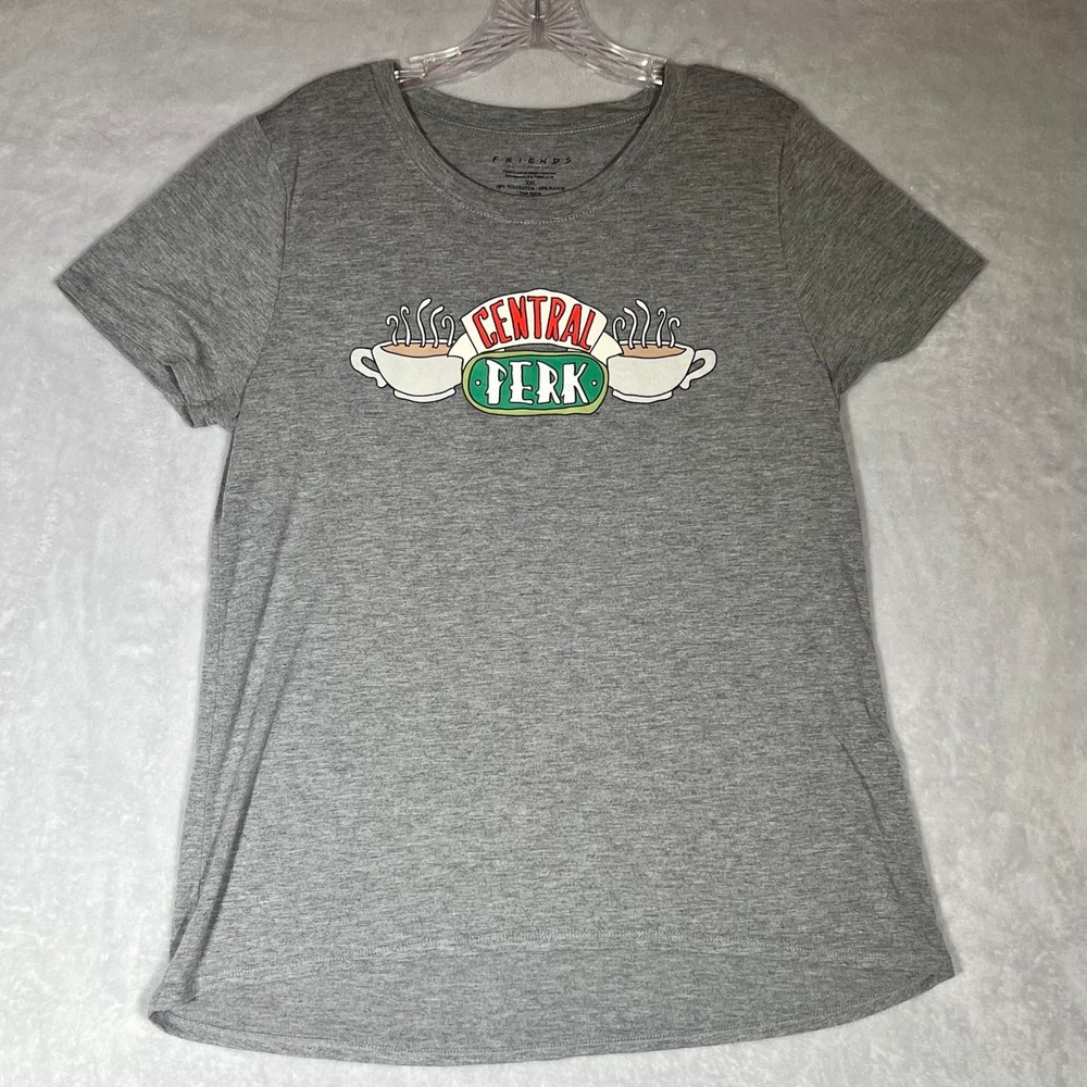 Friends Central Perk Graphic T-Shirt Womens XXL Gray Short Sleeve Crew Neck